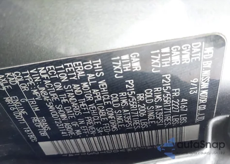 2013 Nissan Juke Sv z USA, uszkodzony, nr VIN JN8AF5MV0DT231141